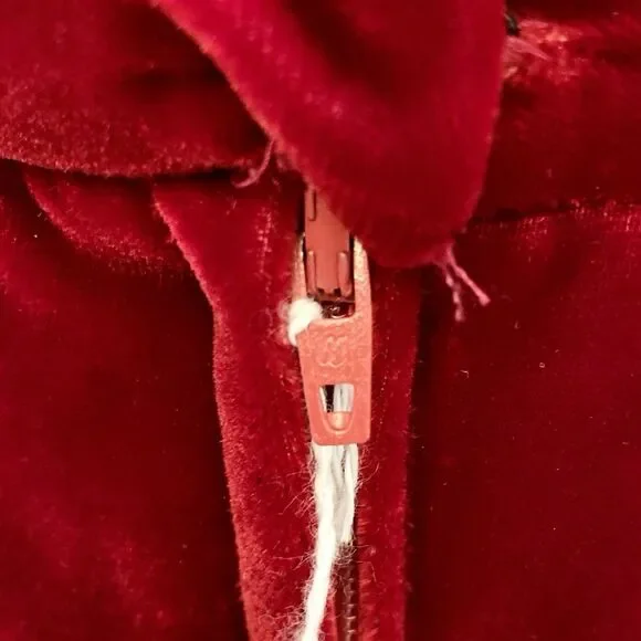 1960s Cranberry Red Straight Maxi Skirt Plush Velvet Hippie Does Victorian - Picture 5 of 9